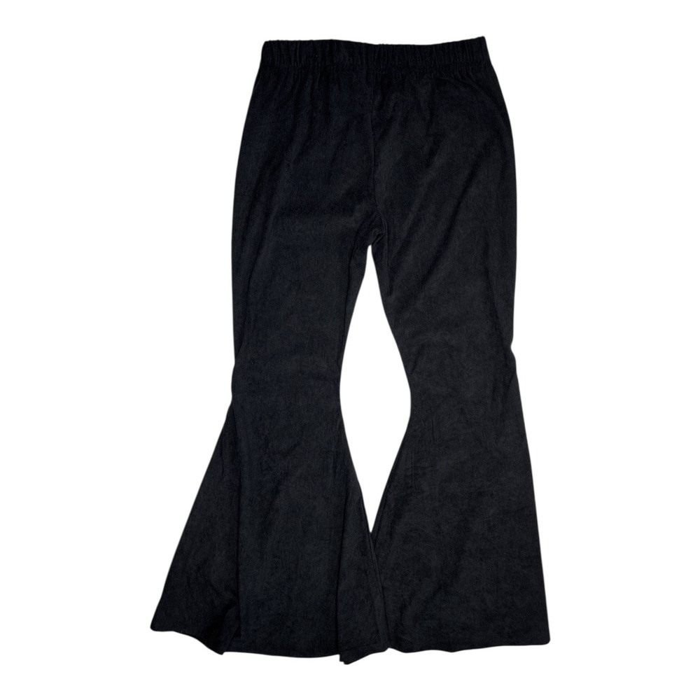 Current Mood Dolls Kill Flare Leg Pants Size Large Black Whimsigoth Corduroy - Picture 2 of 4